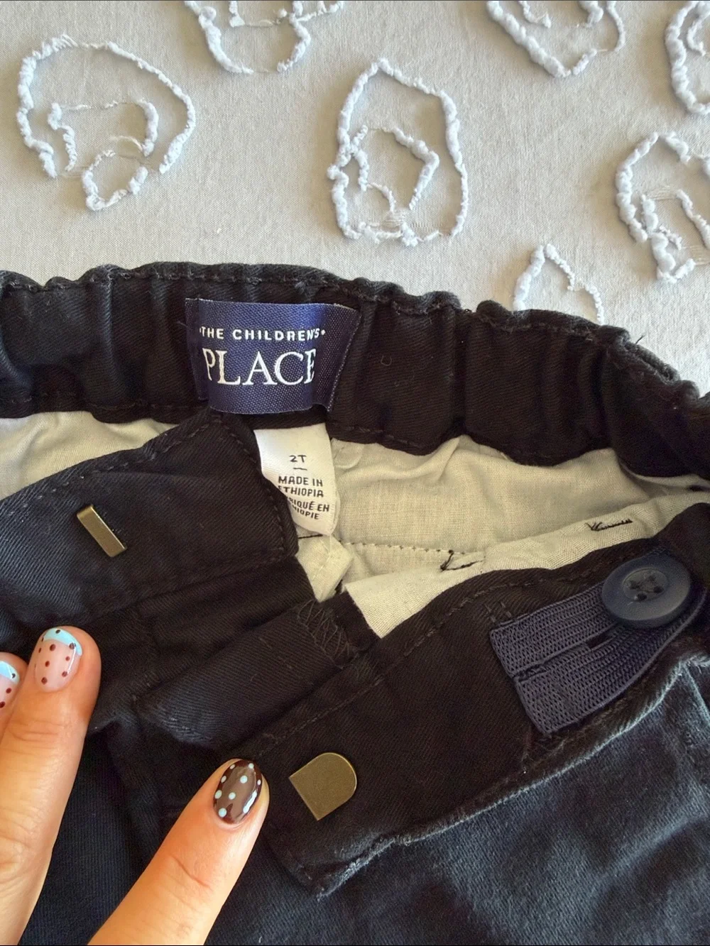 NWT The Children’s Place Toddler Boys Black Skinny Chino Pants Size 2T Uniform